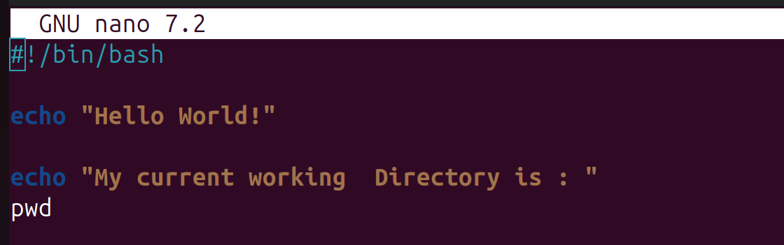 content of first script