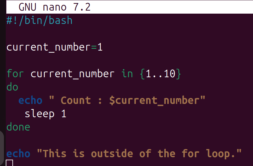 for loop