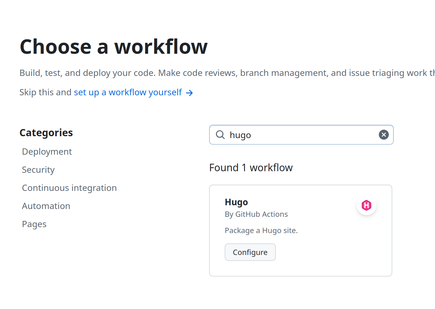 configure